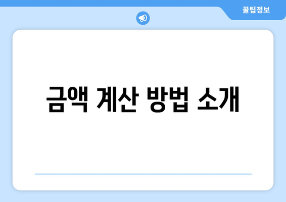 금액 계산 방법 소개