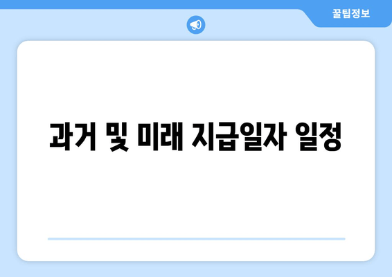 과거 및 미래 지급일자 일정