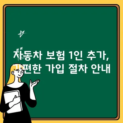 자동차 보험 1인 추가| 비용 계산 & 가입 절차 완벽 가이드 | 보험료 변동, 할인 혜택, 주의 사항