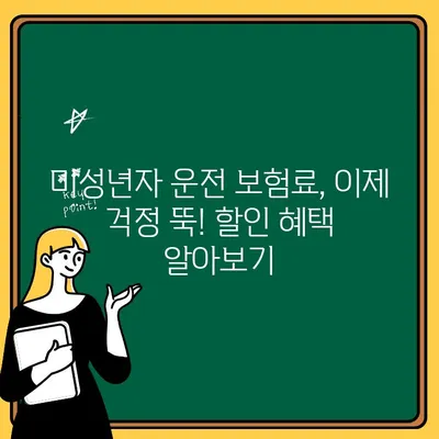 미성년자 운전자 보험료 부담 줄이기| 자동차보험 추가 할인 꿀팁 | 자동차보험, 미성년자 운전, 할인 팁, 보험료 절감