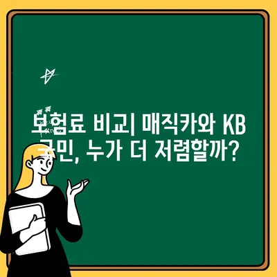 매직카 vs KB 국민 자동차 보험| 나에게 딱 맞는 실속 보험 찾기 | 자동차 보험 비교, 보험료 계산, 보장 분석