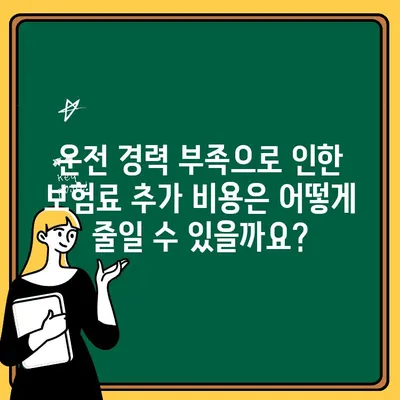 운전 경력 적은 운전자, 보험료 추가 비용 얼마나? | 운전 경력, 보험료 계산, 자동차 보험