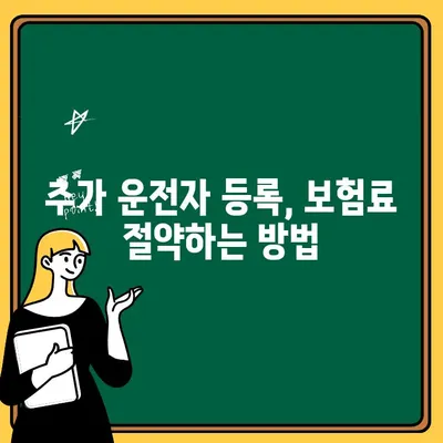 자동차보험 1인 추가, 비용 줄이는 꿀팁 대공개! | 보험료 절약, 추가 운전자 등록, 할인 팁