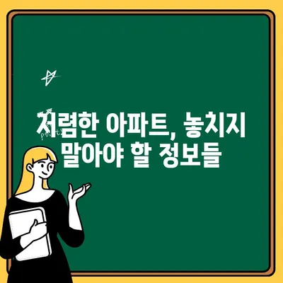 2024년 저렴한 아파트 찾는 방법| 지역별 꿀팁 & 실속 정보 | 부동산, 매물 검색, 저렴한 아파트, 월세, 전세