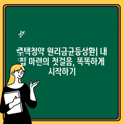 주택청약 원리금균등상환으로 안정적인 자금 운영, 성공적인 내 집 마련의 첫걸음 | 주택청약, 원리금균등상환, 자금 관리, 내 집 마련