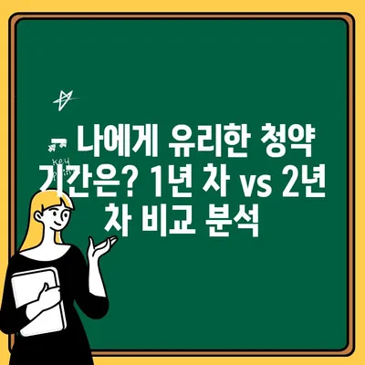 주택청약 1년 차 vs 2년 차, 어떤 혜택이 더 클까요? | 청약 가입, 혜택 비교, 주택청약 꿀팁