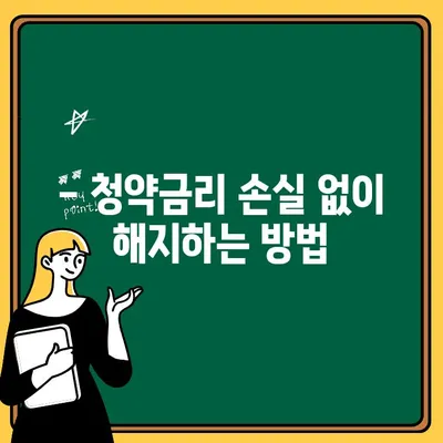 주택청약통장 해지, 청약금리 손실 없이 해지하는 방법 | 주택청약, 청약금리, 해지, 주의사항