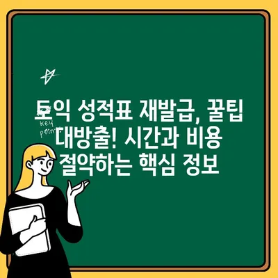 토익 성적표 분실했을 때? 재발급 절차와 유용한 팁 | 토익, 성적표, 재발급, 분실, 꿀팁