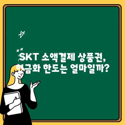 SKT 휴대폰 소액결제 상품권 현금화 & 출금 한도 완벽 가이드 | 현금화 방법, 한도 정보, 주의사항