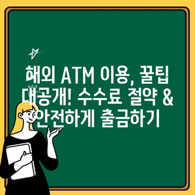 해외여행 필수 정보! 환전 & ATM 현금 출금 시간 완벽 가이드 | 환율, 수수료, 이용 팁