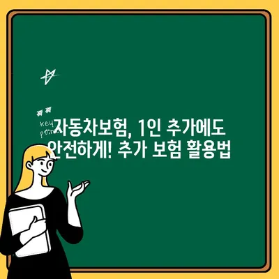 자동차보험 1인 추가, 비용 부담 줄이는 꿀팁 | 보험료 절약, 할인 혜택, 추가 보험