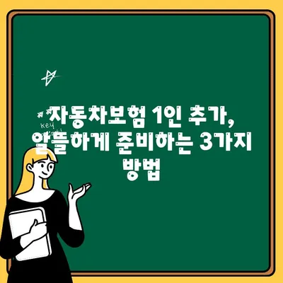 자동차보험 1인 추가, 비용 부담 줄이는 꿀팁 | 보험료 절약, 할인 혜택, 추가 보험