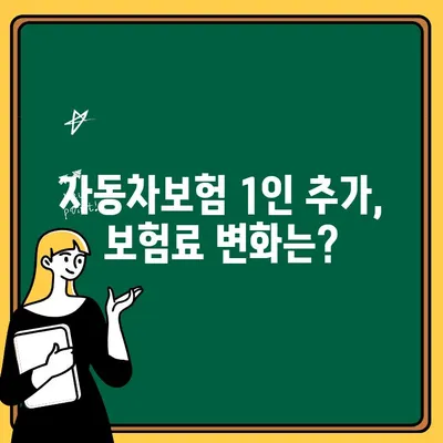 자동차보험 1인 추가, 얼마나 더 내야 할까요? | 보험사별 비교분석, 추가 비용 계산 팁