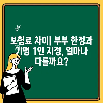 자동차 보험 부부 한정 vs 기명 1인 지정| 나에게 맞는 선택은? | 보험료, 장단점 비교, 가입 팁