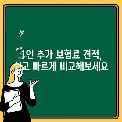 자동차보험 1인 추가, 간편하게 알아보기| 추가 비용 & 절차 가이드 | 보험료, 가입, 변경, 견적