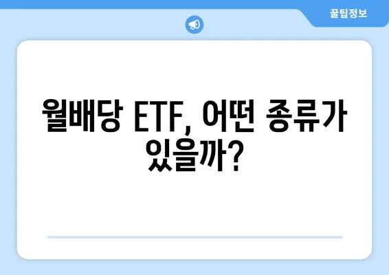 월배당 ETF, 어떤 종류가 있을까?