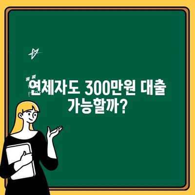 연체자 300만원 대출, 어디서 가능할까요? | 연체자 대출, 300만원 대출, 신용불량자 대출, 저신용자 대출, 대출 가능 여부 확인