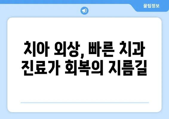 치아 외상 발생 시, 즉각적인 응급 처치 방법| 치과 의료진의 전문적인 조언 | 치아 외상, 응급 처치, 치과 진료, 치아 손상