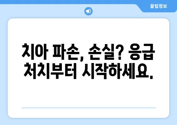 광교 치과에서 치아 손상, 어떻게 대처해야 할까요? | 치아 파손, 치아 손실, 응급 처치, 치과 진료