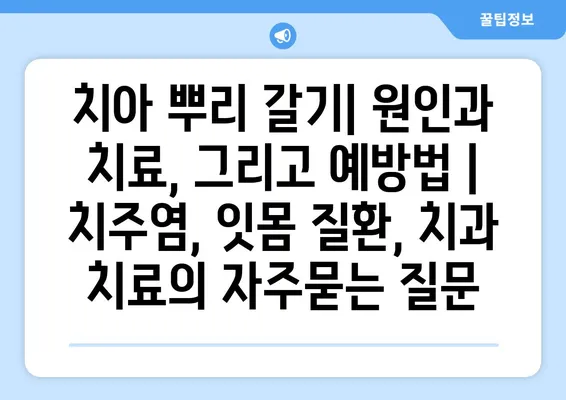 치아 뿌리 갈기| 원인과 치료, 그리고 예방법 | 치주염, 잇몸 질환, 치과 치료