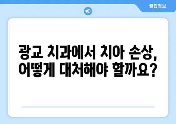 광교 치과에서 치아 손상, 어떻게 대처해야 할까요? | 치아 손상, 응급처치, 치과 진료, 치료 방법, 광교 치과 추천