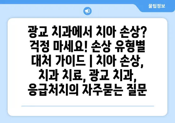 광교 치과에서 치아 손상? 걱정 마세요! 손상 유형별 대처 가이드 | 치아 손상, 치과 치료, 광교 치과, 응급처치