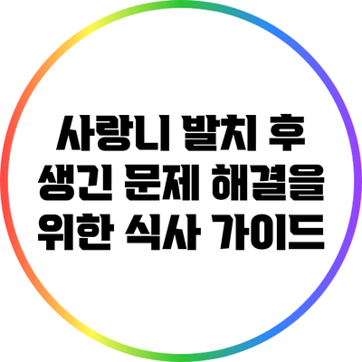 사랑니 발치 후 생긴 문제 해결을 위한 식사 가이드