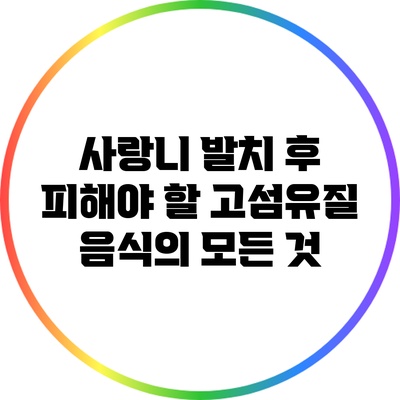 사랑니 발치 후 피해야 할 고섬유질 음식의 모든 것