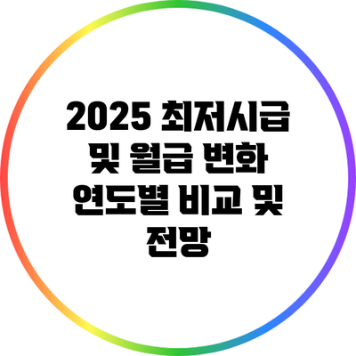 2025 최저시급 및 월급 변화: 연도별 비교 및 전망