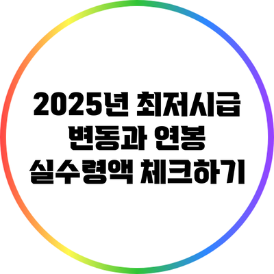 2025년 최저시급 변동과 연봉 실수령액 체크하기