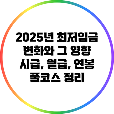 2025년 최저임금 변화와 그 영향: 시급, 월급, 연봉 풀코스 정리