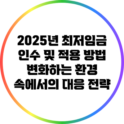 2025년 최저임금 인수 및 적용 방법: 변화하는 환경 속에서의 대응 전략