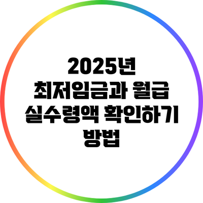 2025년 최저임금과 월급 실수령액 확인하기 방법