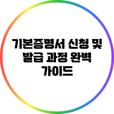 기본증명서 신청 및 발급 과정 완벽 가이드