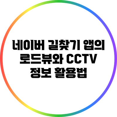 네이버 길찾기 앱의 로드뷰와 CCTV 정보 활용법