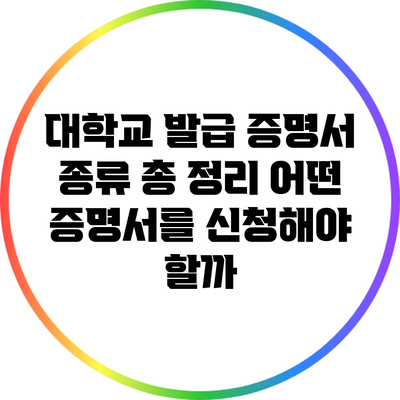 대학교 발급 증명서 종류 총 정리: 어떤 증명서를 신청해야 할까?