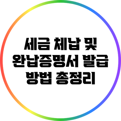 세금 체납 및 완납증명서 발급 방법 총정리