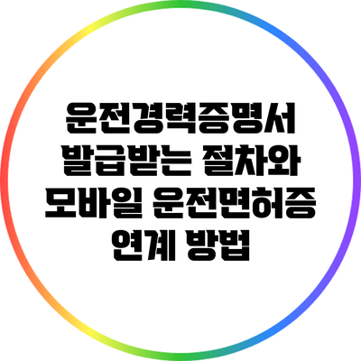 운전경력증명서 발급받는 절차와 모바일 운전면허증 연계 방법