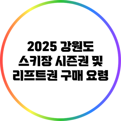 2025 강원도 스키장 시즌권 및 리프트권 구매 요령
