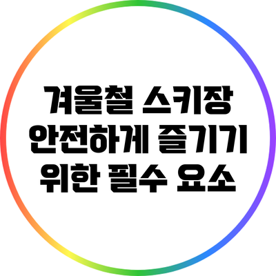 겨울철 스키장 안전하게 즐기기 위한 필수 요소