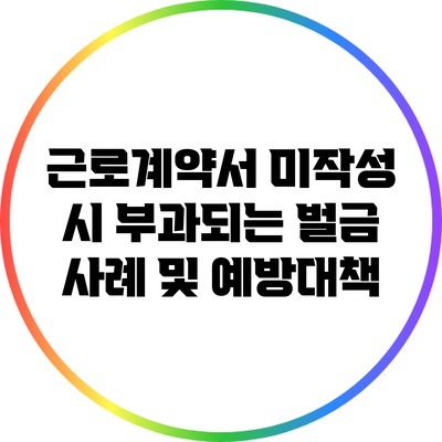 근로계약서 미작성 시 부과되는 벌금 사례 및 예방대책
