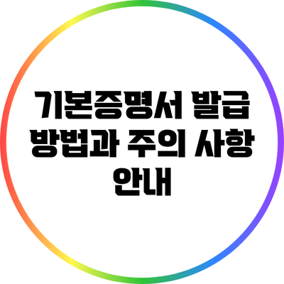 기본증명서 발급 방법과 주의 사항 안내