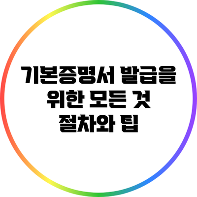 기본증명서 발급을 위한 모든 것: 절차와 팁