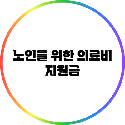 노인을 위한 의료비 지원금