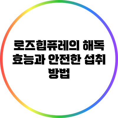 로즈힙퓨레의 해독 효능과 안전한 섭취 방법