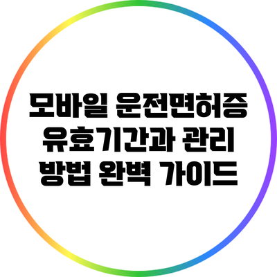 모바일 운전면허증: 유효기간과 관리 방법 완벽 가이드