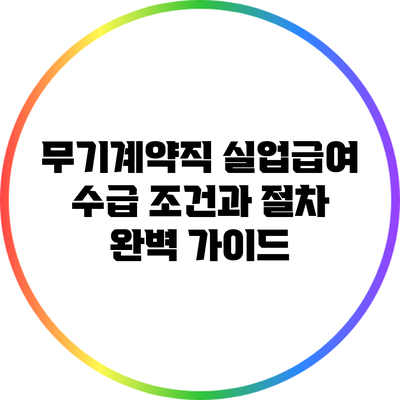 무기계약직 실업급여 수급 조건과 절차 완벽 가이드