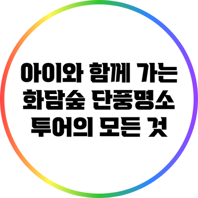 아이와 함께 가는 화담숲 단풍명소 투어의 모든 것