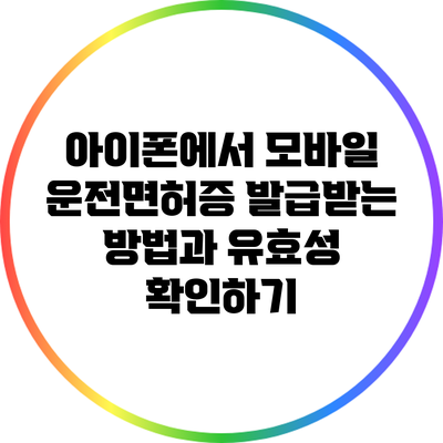 아이폰에서 모바일 운전면허증 발급받는 방법과 유효성 확인하기