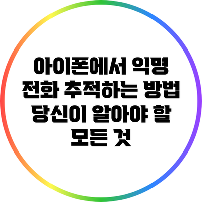 아이폰에서 익명 전화 추적하는 방법: 당신이 알아야 할 모든 것